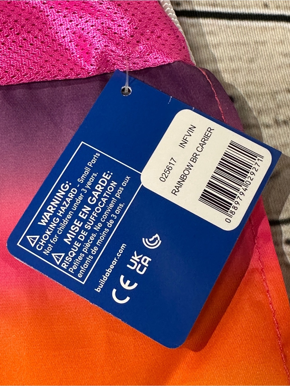 Build-A-Bear Rainbow Drawstring Kids Backpack - Picture 2 of 6